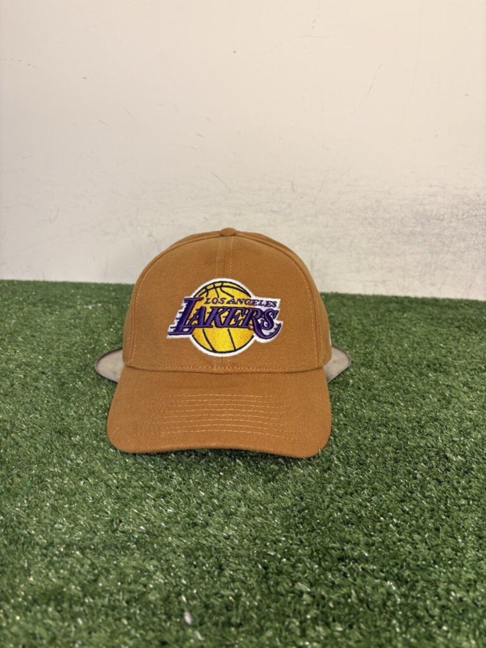 Los Angeles lakers hat cap strap back brown ultra game basketball nba mens